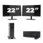 Atrust t176 USFF - Intel Atom x5-E8000 - 8GB RAM - 256GB SSD - Windows 11 + 2x 22 inch Monitor