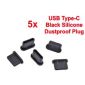 5* Silicone anti-dust plugs for USB Type-C Port, color Black*
