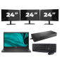 Dell Latitude 3430 - Intel Core i3 12th Generation - 14 inch - 16GB RAM - 256GB SSD - Windows 11 Home + 3x 24 inch Monitor