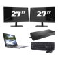 Dell Latitude 5410 - Intel Core i5-10e Generatie - 14 inch - 8GB RAM - 256GB SSD - Windows 11 Home + 2x 27 inch Monitor