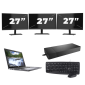 Dell Latitude 5410 - Intel Core i5-10e Generatie - 14 inch - 8GB RAM - 256GB SSD - Windows 11 Home + 3x 27 inch Monitor