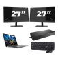 Dell Latitude 7410 - Intel Core i5-10e Generatie - 14 inch - 16GB RAM - 256GB SSD - Windows 11 Home + 2x 27 inch Monitor