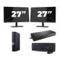 Dell OptiPlex 7070 Micro USFF - Intel Core i5-9th Generation - 8GB RAM - 256GB SSD - Windows 11 + 2x 27 inch Monitor