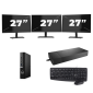 Dell OptiPlex 7080 USFF - Intel Core i7 10th Generation - 16GB RAM - 256GB SSD - Windows 11 + 3x 27 inch Monitor