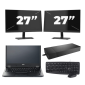 Fujitsu LIFEBOOK E5410 - Intel Core i3-10e Generatie - 14 inch - 8GB RAM - 256GB SSD - Windows 11 Home + 2x 27 inch Monitor