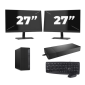 HP EliteDesk 800 G6 Tower - Intel Core i3-10th Generation - 8GB RAM - 256GB SSD - Windows 11 + 2x 27 inch Monitor