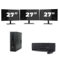HP ProDesk 600 G2 USFF - Intel Core i3-6th Generation - 8GB RAM - 256GB SSD - Windows 11 + 3x 27 inch Monitor
