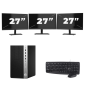 HP Prodesk 600 G5 Micro Tower - Intel Core i5-8th Generation - 8GB RAM - 256GB SSD - Windows 11 + 3x 27 inch Monitor