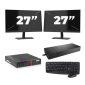 Lenovo ThinkCentre M700 USFF - Intel Core i5-6th Generation - 8GB RAM - 256GB SSD - Windows 11 + 2x 27 inch Monitor