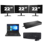 Lenovo ThinkPad A485 - AMD Ryzen 5 2500U - 14 inch - 16GB RAM - 256GB SSD - Windows 11 Home + 3x 22 inch Monitor
