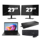 Lenovo ThinkPad T14 Gen 1 - Intel Core i5-10th Generation - 14 inches - 16GB RAM - 256GB SSD - Windows 11 Home + 2x 27 inch Monitor