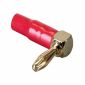 Gold-plated banana plug with 90° Angle, Male, Red