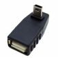USB A Female to Mini USB Male adapter, 90° angle