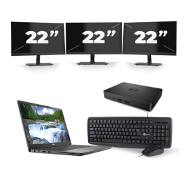 Dell Latitude 7300 - Intel Core i5-8th Generation - 13 inch - 8GB RAM - 256GB SSD - Windows 11 + 3x 22 inch Monitor