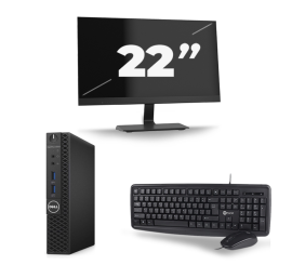 Dell Optiplex 3070 Micro USFF - Intel Core i5-9e Generatie - 8GB RAM - 256GB SSD - Windows 11 + 1x 22 inch Monitor