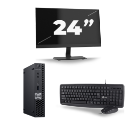 Dell Optiplex 7070 Micro USFF - Intel Core i5-9e Generatie - 8GB RAM - 256GB SSD - Windows 11 + 1x 24 inch Monitor