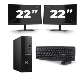 Dell OptiPlex 7080 USFF - Intel Core i5-10th Generation - 8GB RAM - 256GB SSD - Windows 11 + 2x 22 inch Monitor