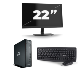Fujitsu Esprimo Q556/2 USFF - Intel Core i5-7th Generation - 8GB RAM - 256GB SSD - Windows 11 + 1x 22 inch Monitor
