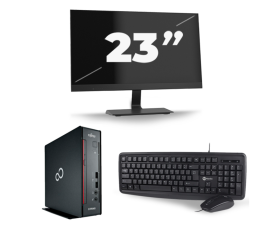 Fujitsu Esprimo Q556/2 USFF - Intel Core i5-7th Generation - 8GB RAM - 256GB SSD - Windows 11 + 1x 23 inch Monitor