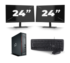 Fujitsu Esprimo Q556/2 USFF - Intel Core i5-7th Generation - 8GB RAM - 256GB SSD - Windows 11 + 2x 24 inch Monitor
