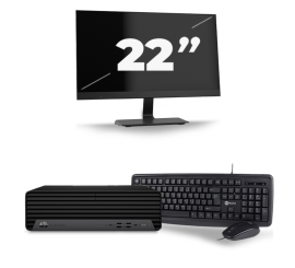 HP EliteDesk 800 G6 USFF - Intel Core i3-10th Generation - 8GB RAM - 256GB SSD - Windows 11 + 1x 22 inch Monitor