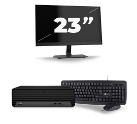 HP EliteDesk 800 G6 USFF - Intel Core i3-10th Generation - 8GB RAM - 256GB SSD - Windows 11 + 1x 23 inch Monitor
