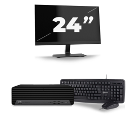 HP EliteDesk 800 G6 USFF - Intel Core i3-10th Generation - 8GB RAM - 256GB SSD - Windows 11 + 1x 24 inch Monitor